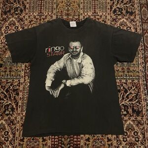 Vintage 90s Ringo Starr & His All Starr Band TShirt L Faded Black USA SS Beatles